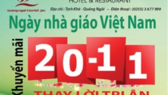 Chương trình khuyến mãi ngày nhà giáo Việt Nam 20/11 - Nhà hàng, Khách sạn Mỹ Khê