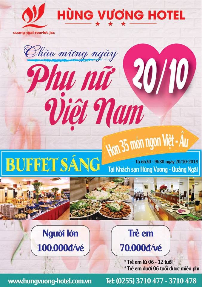 Buffet Sáng nhân ngày Phụ Nữ Việt Nam 20/10 tại Khách sạn Hùng Vương